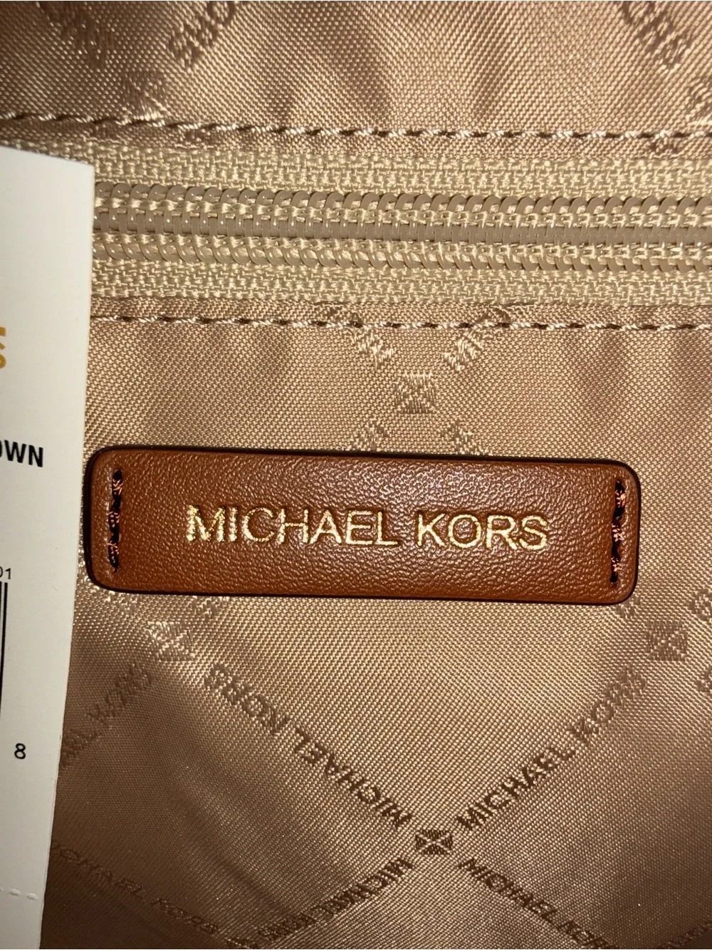 Michael Kors Avril Small Logo Top-Zip Satchel Brown